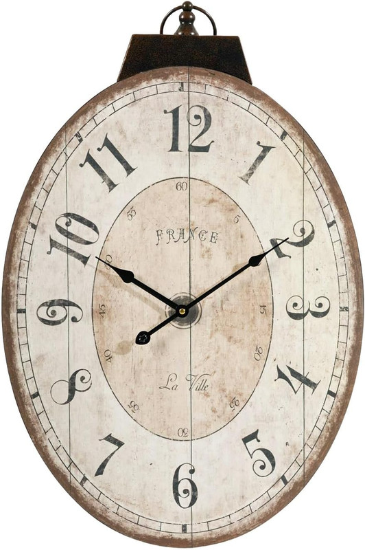29 Inch Oval Wall Clock, Silent Non-Ticking Decorative Wall Clock for Living Roo