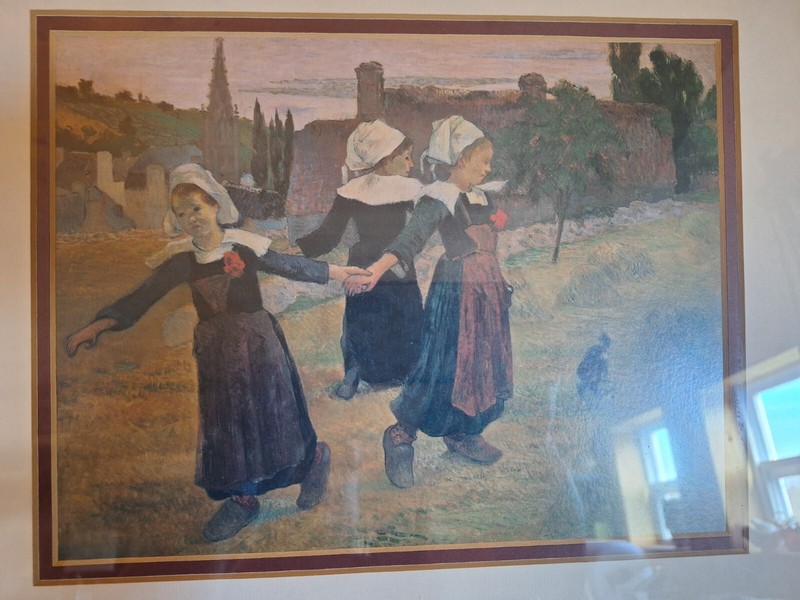 Vntg. Brenton Dutch Girls Dancing Picture, Cottage core, Wall decor, Holland gallery
