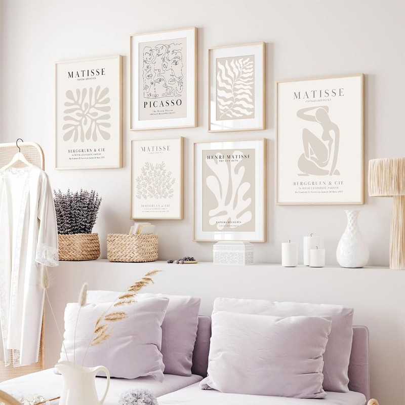 Henri Matisse Wall Art Prints Flower Abstract Canvas Pictures Aesthetic Beige Wa gallery