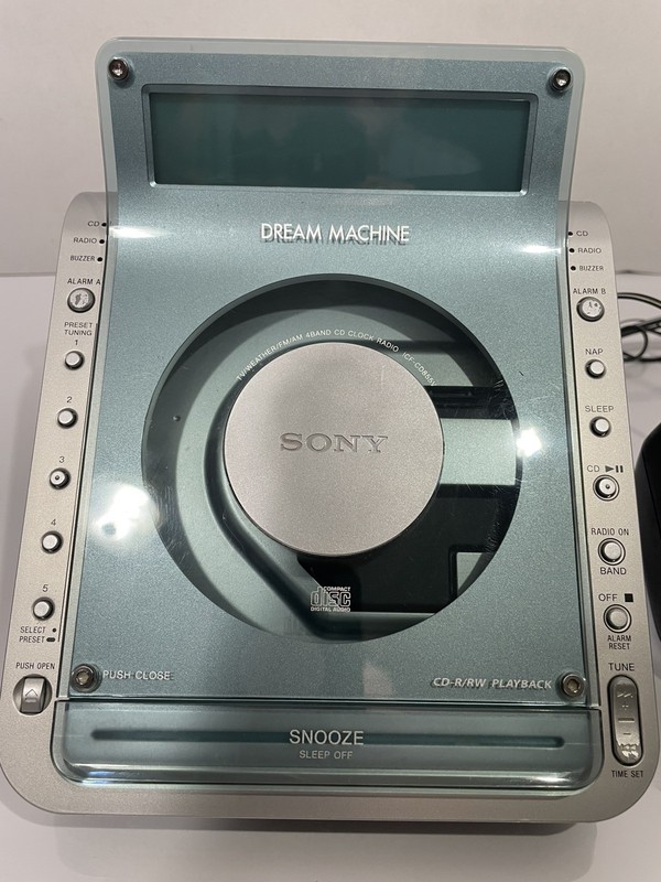 Sony Dream Machine Alarm Clock CD Player Radio ICF-CD855V Fully Tested Works gallery