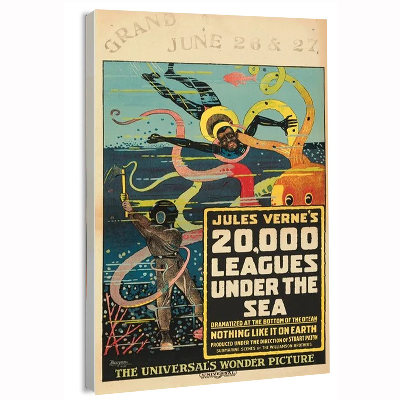 1916 20,000Leagues Under the Sea Movie Poster or Canvas Art Print
