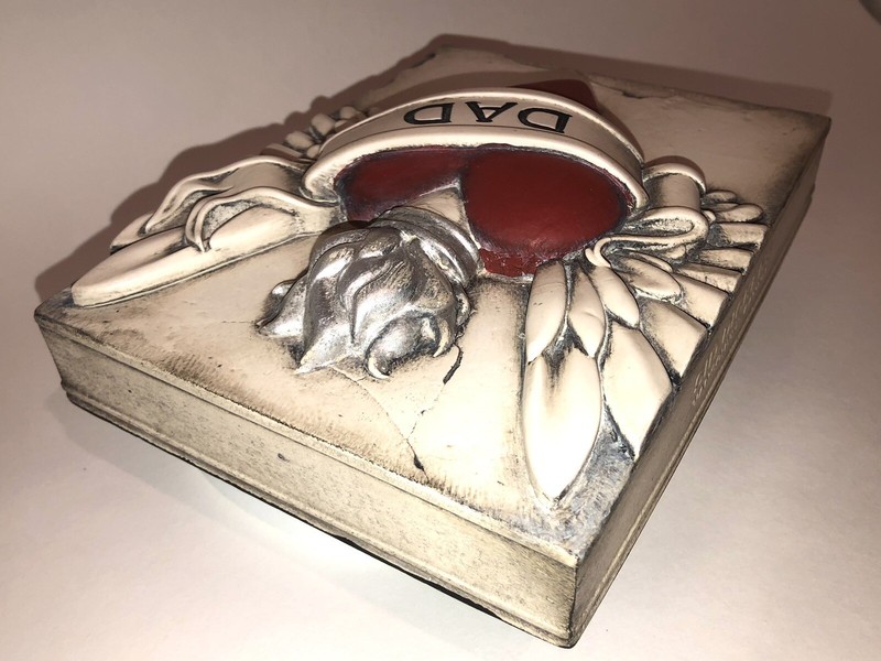 ❤️ Sid Dickens SP-06 DAD Heart Silver Flame Memory Block Tile RETIRED RARE gallery