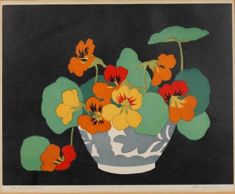 Nasturtium [woodcut] : John Hall Thorpe : 1922 : Archival Art Print