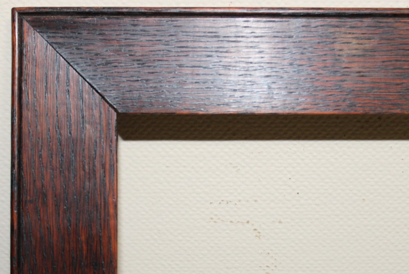 ANTIQUE ARTS CRAFT FIT 10X20 DARK OAK WOOD PICTURE FRAME FINE ART MISSION CARVED