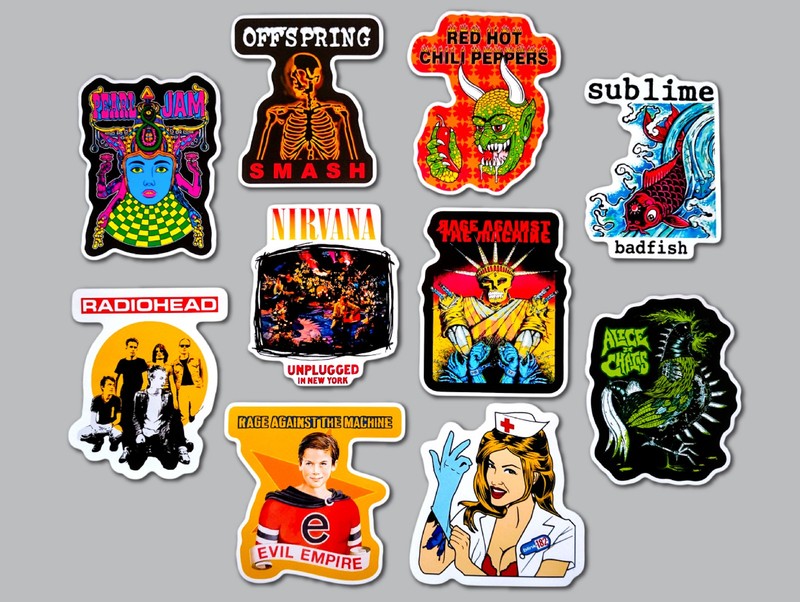 90’s Alternative Vinyl Lot Pack (10 Stickers) SET 17 nirvana offspring sublime