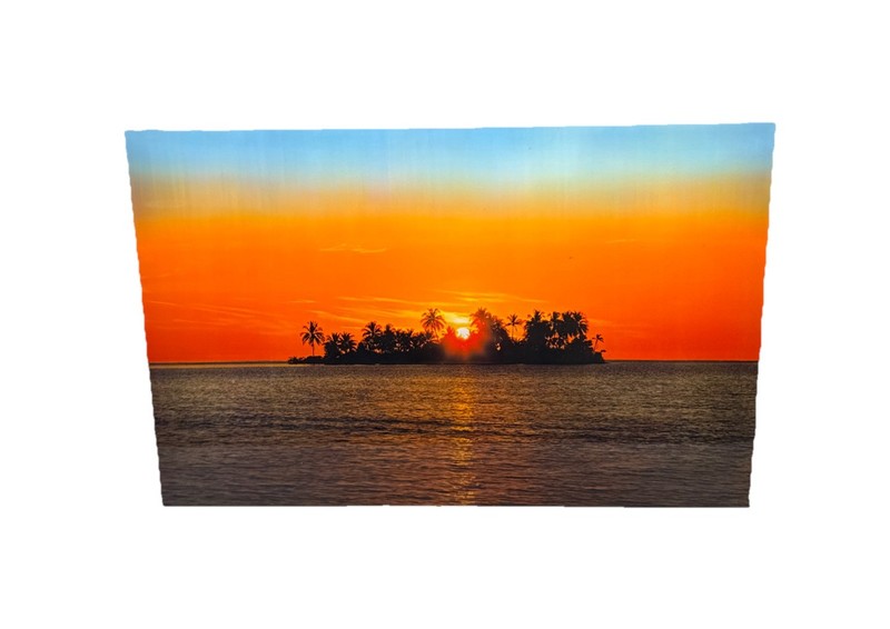 VTG Tropical Island Sunset Lighted Motion and Sound Wall Mirror 25”x18” See Pics