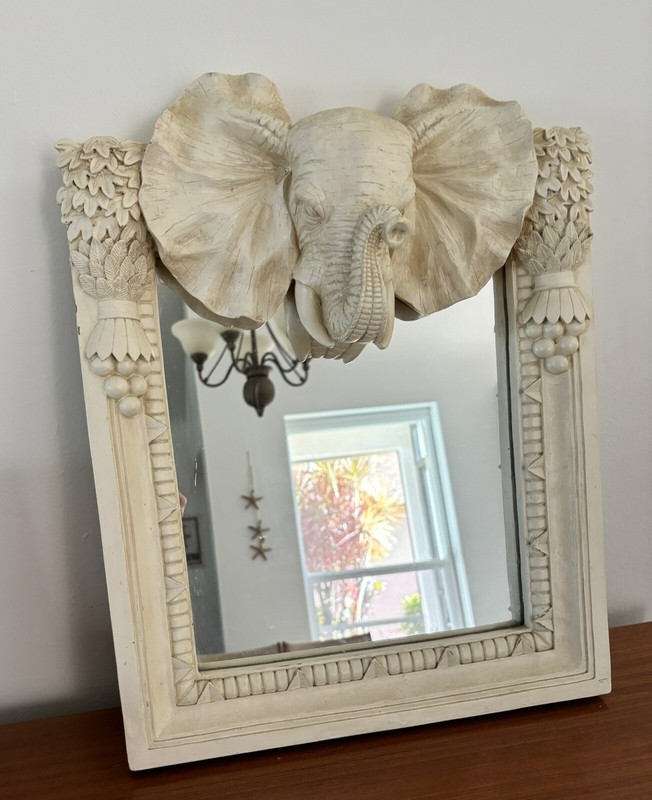 African Elephant Mirror Designed & Sculpted by Jaimy 19”