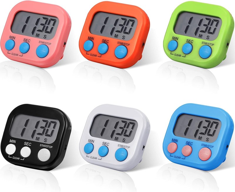6 Pcs Lar Classroom Timers Swatch Magnetic Kitchen Digital