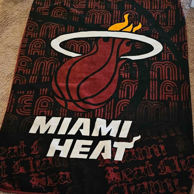 Officially Licensed NBA Miami Heat Raschel Throw Blanket, 46″ x 60″