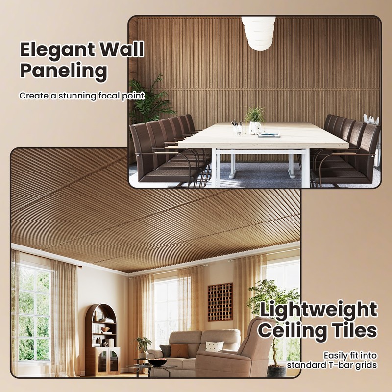 12-Pack PVC Slat Wall Panels, 3D Fluted Panels for Interior Wall Decoration gallery