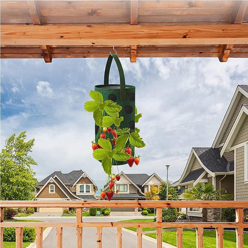 13 Pocket Strawberry Tomato Grow Bag Vertical Hanging Felt Garden Planter gallery