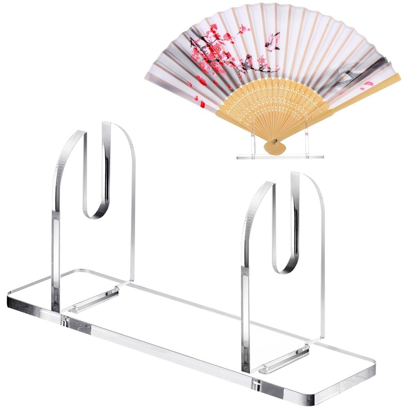 Roowest 2 Pcs Acrylic Fan Display Stand Folding Clear Fan Holder Easel Japane…