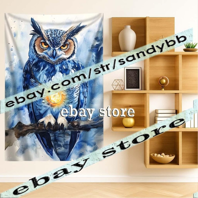 banner Tapestry Enchanted Guardian Theme night owl wisdom 39X59 in gallery