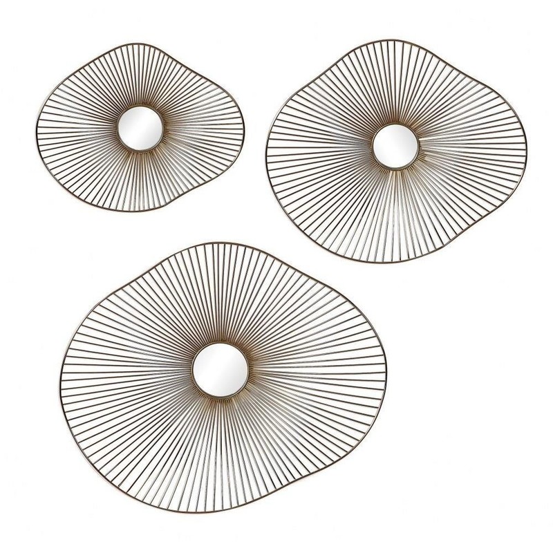 25 inch Metal Wall Art (Set of 3) - 25 inches wide by 3 inches deep - Decor -