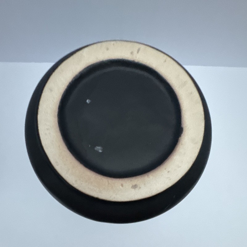 Matte Black Ceramic Round Ribbed Bulbous Table Vase Decorative Freestanding gallery