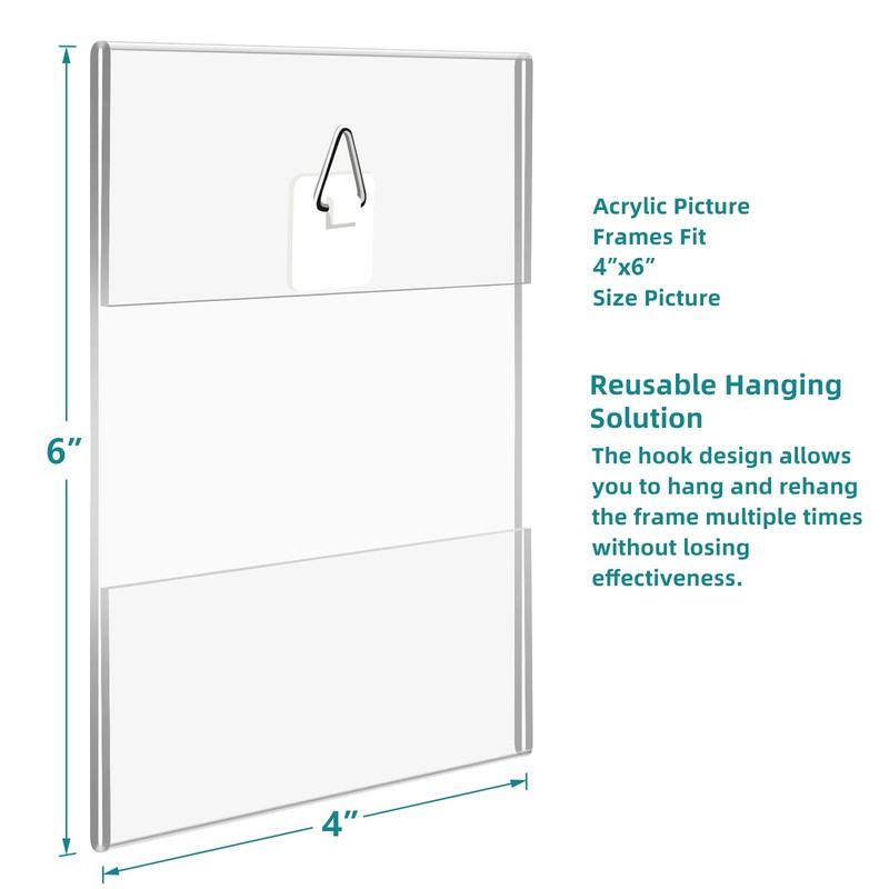 4x6 Picture Frame set of 2 pack Acrylic Frames - Transparent 8x10 Clear Wall ... gallery