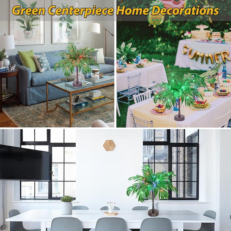 28 Color Changing Lighted Palm Tree Table Decor, 23 in Tropical Artificial Palm gallery