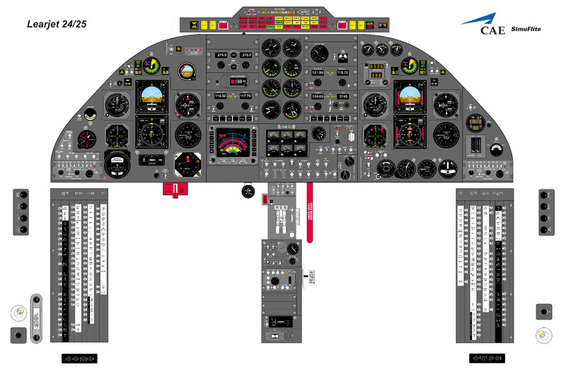learjet 24 25 cockpit poster 24in x 36in