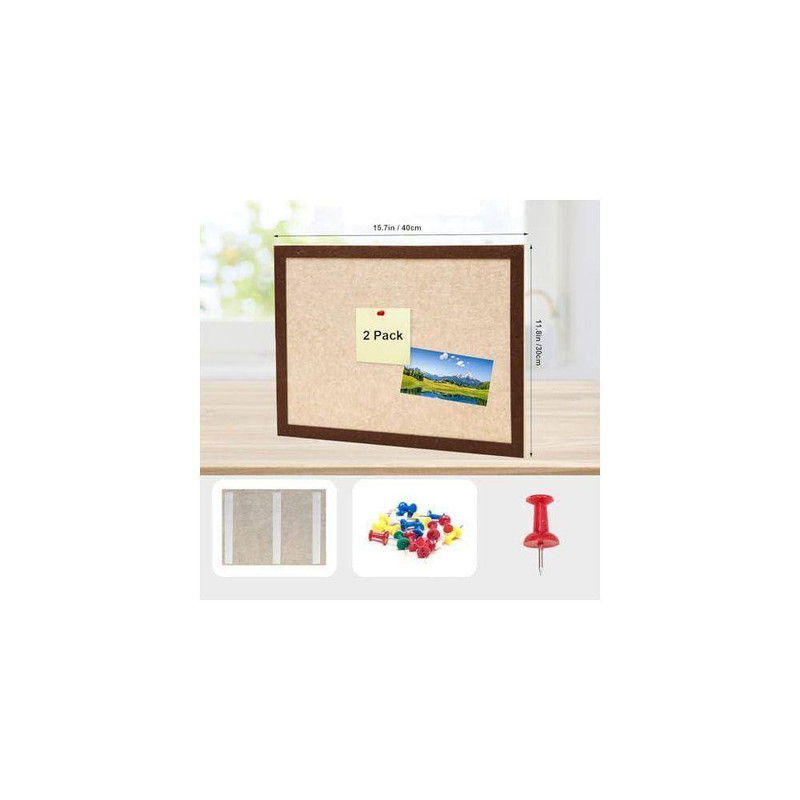 2 Pack Felt Pin Board 15.7 X 11.8 Inch Bulletin Notice Board with 35 Push Pins S gallery