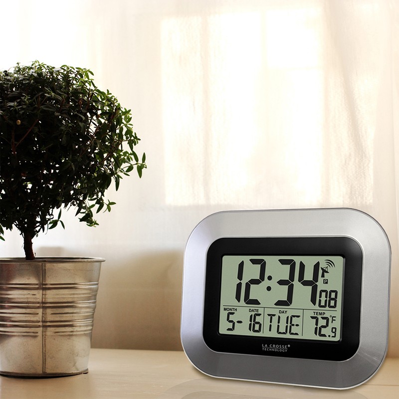 WT-8005U-S La Crosse Technology Atomic Digital Wall Clock IN Temperature & Date gallery