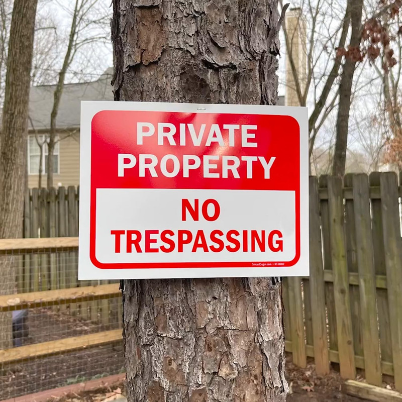 Private Property No Trespassing Sign, 9" X 12" Polystyrene Plastic (Pack of 5) S gallery