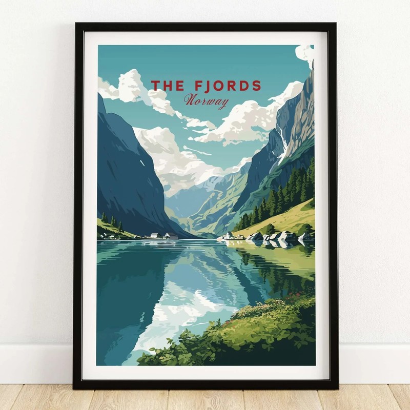 Norway Fjords Travel Poster, Wall Art Print, Poster No Frame, Home Decor