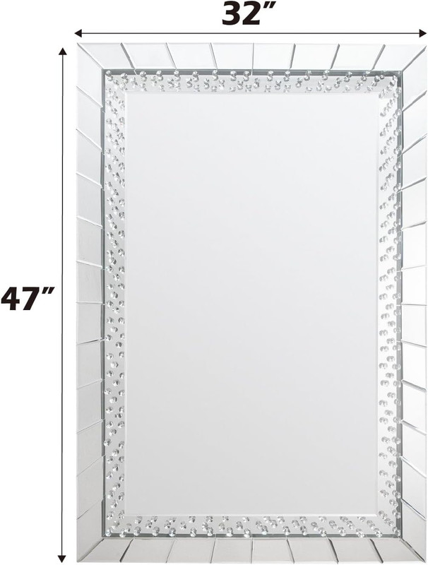 Nysa Beveled Rectangular Wall Mirror - Elegant Home Decor gallery