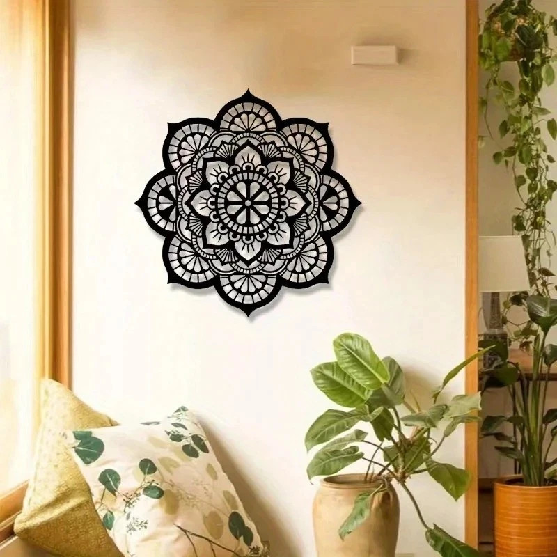 3d Geometric Lines Large Mandala Flower Bohemian Style Metal Wall Art Decor gallery