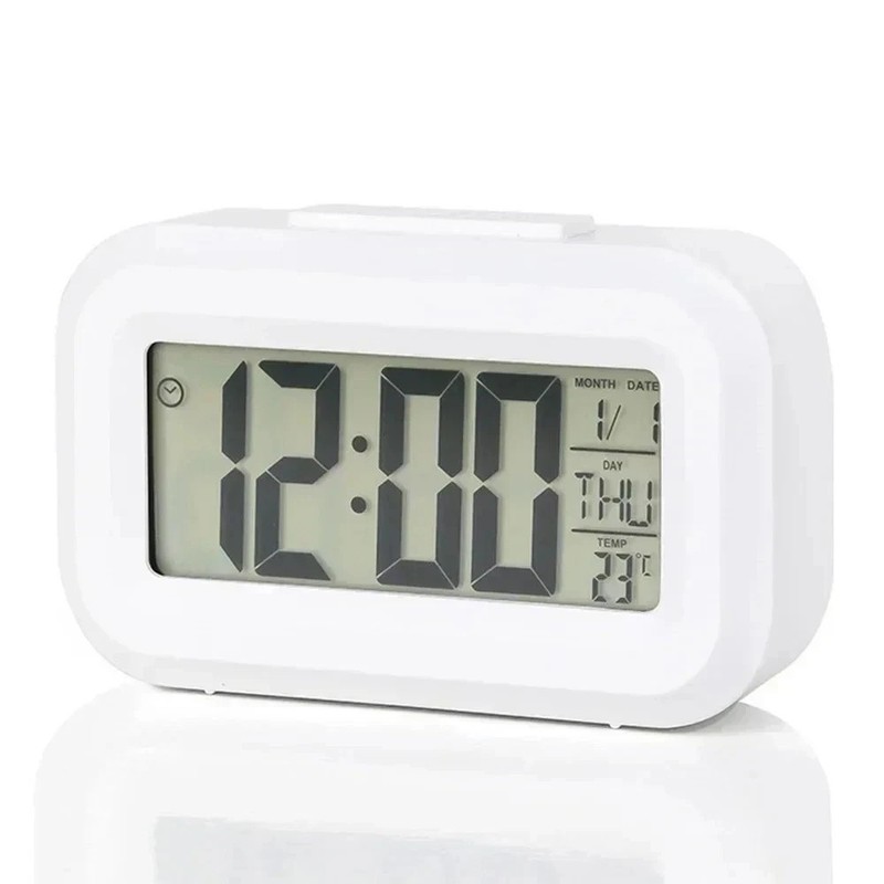 LED Digital Alarm Clock Snooze Backlight Calendar Time Display Table Desktop
