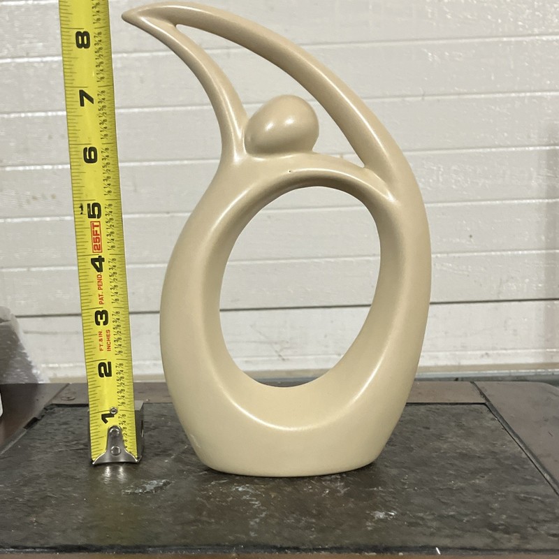 Signature Homestyles Abstract Art Figurine, Beige Ceramic, 8 in, Free Standing gallery
