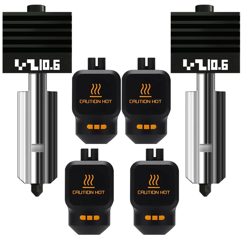 2-Pack Upgraded 0.6MM Hotend kit for Bambu lab P2S/X2D/H2D/H2S/H2C(4-PK Silicone