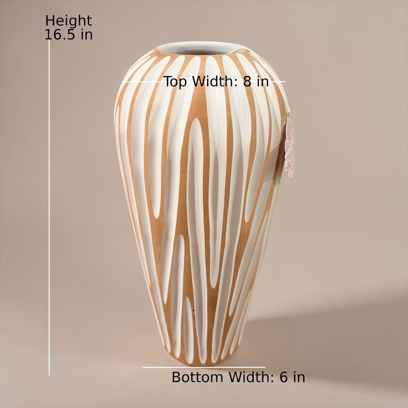 16.5" Large Abstract Sculptural Ceramic Vase for Pampas Grass gallery
