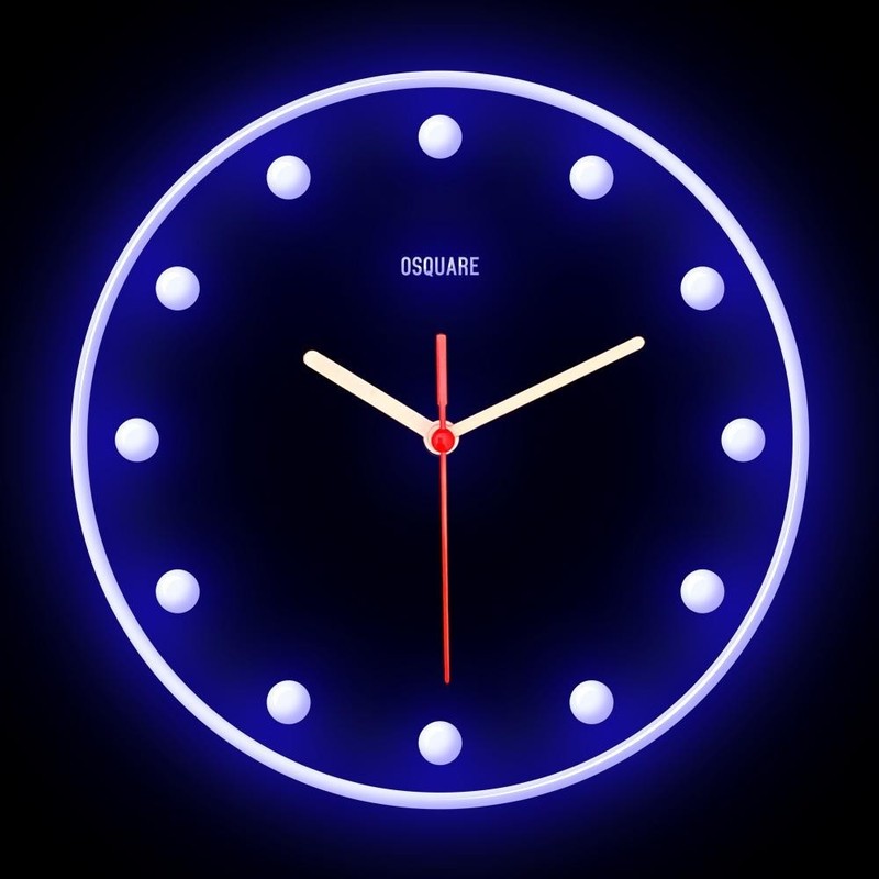 OSQUARE Minimalism North European Modern Interior Design Flexible Neon Clock 10″