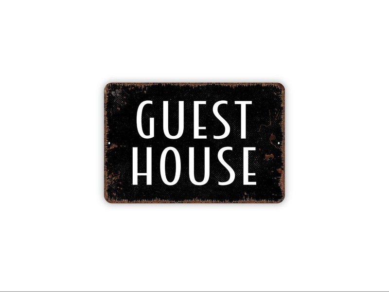 Guest House Sign Metal or Canvas | Rustic Farmhouse Guest Room Decor