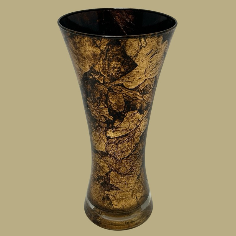 Chris Madden Home Collection 11” Glass Vase Made In Romania Hand Finished Italy gallery