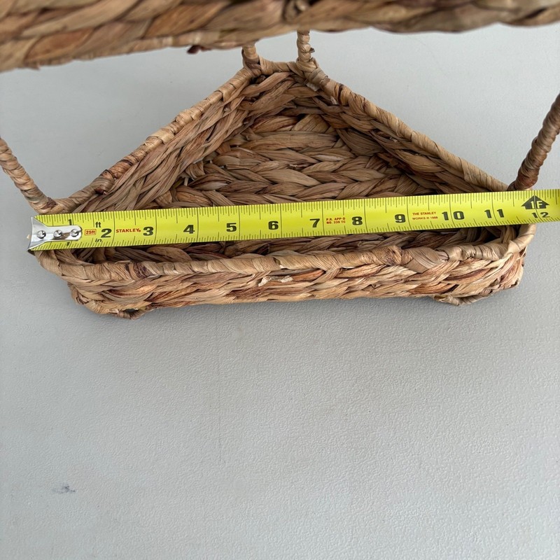 Woven Seagrass 2-Tier Corner Shelf Organizer Natural Fiber Boho Storage Basket gallery