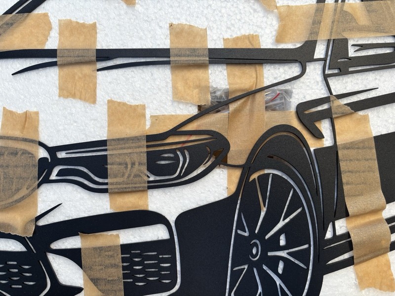 BMW M3 f80 Metal Wall Art 19 1/2 X 9 1/2 Inches Black Laser Cut gallery