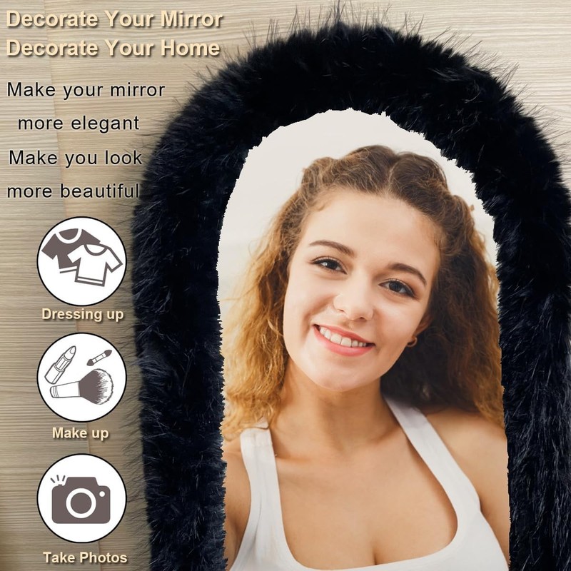 Soft Polyester Fluffy Mirror Cover - 59"x16" for Stylish Home Protection gallery