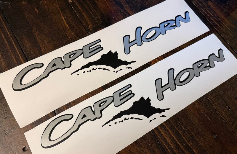 Cape Horn Replacement Boat Decal Silver & Black (Set 2) Stickers Logo Fishing gallery