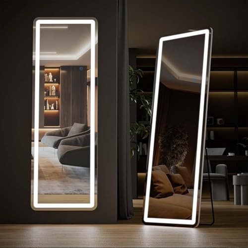 Full Length Mirror with LED Lights, 60"x16"Floor Mirror 60"L x 16"W Rectangular gallery
