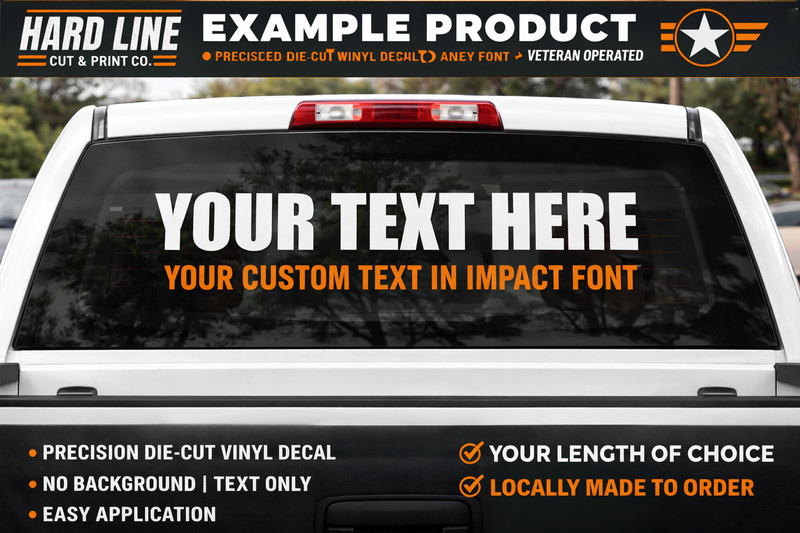Custom text decal sticker - High Quality Vinyl - USA - Fast shipping - Large