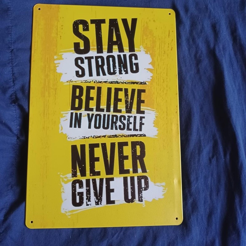 8″X12″ Metal Sign Wall Art Kitchen Bath Home Decor Inside Outside Stay Strong