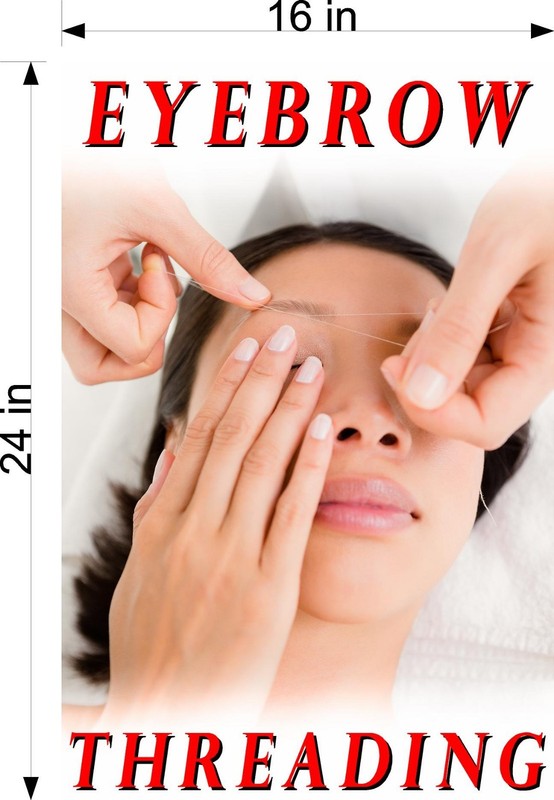 Eyebrows 16 Perforated Mesh See-Through Window Vinyl Salon Threading Vertical