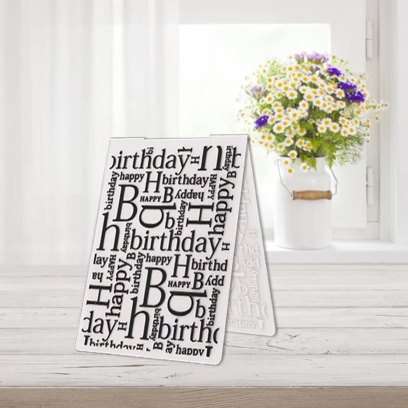 3-D Textured Impressions Background Embossing Folder, Happy Birthday gallery