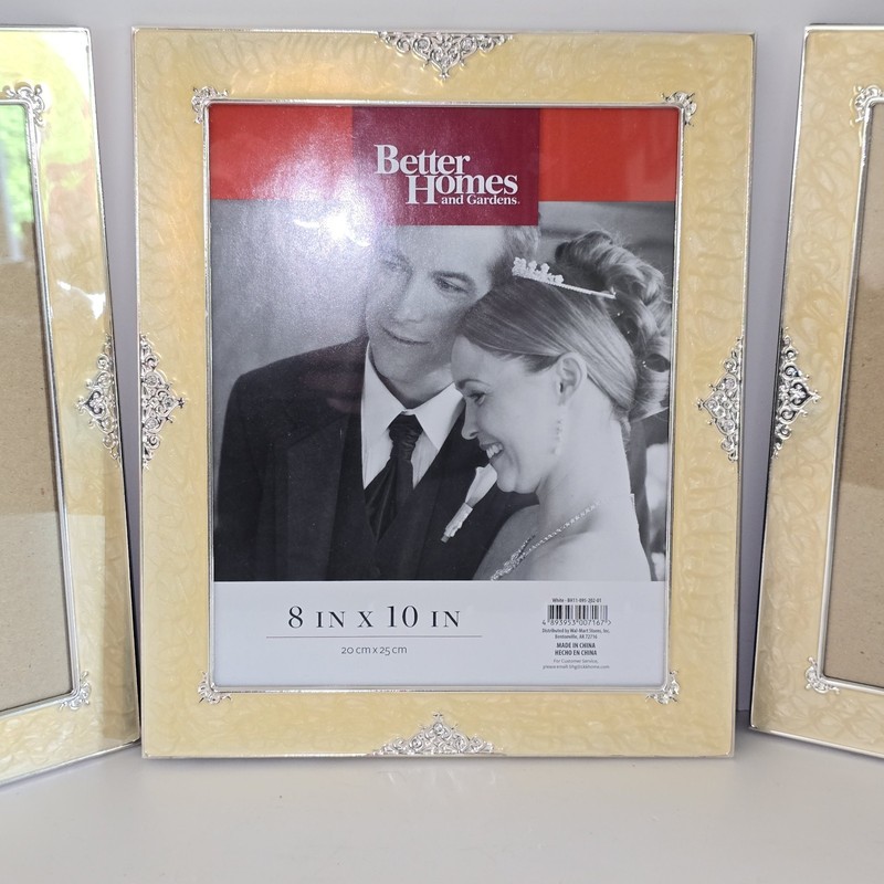 3 Better Homes & Garden Yellow Pearlescent & Silver Embellished Photo Frame 8x10 gallery