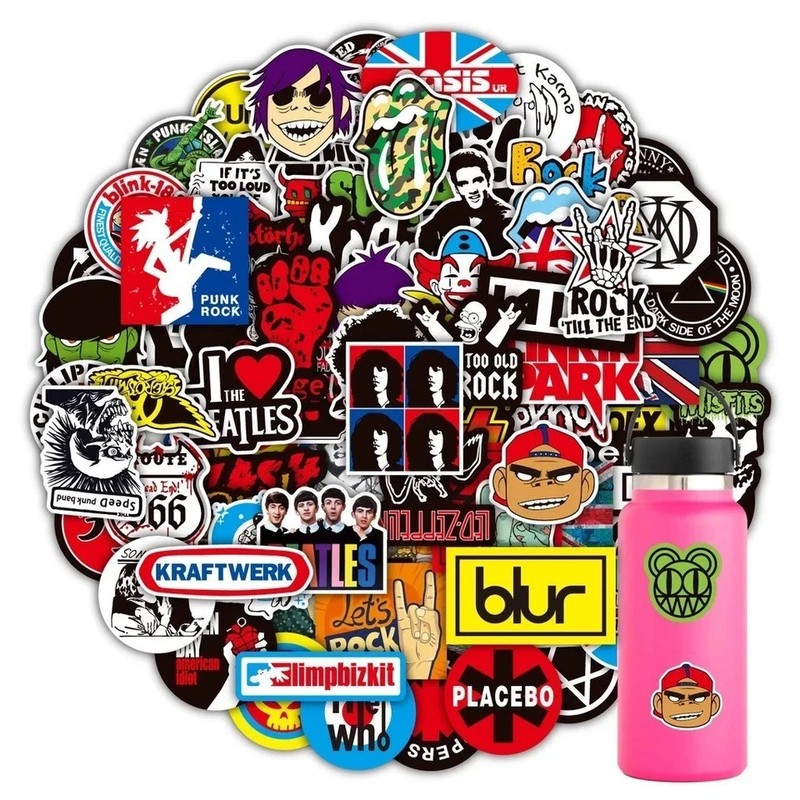 100PCS Rock Band Stickers Lot Punk Music Heavy Metal Bands Sticker Decal-USA gallery