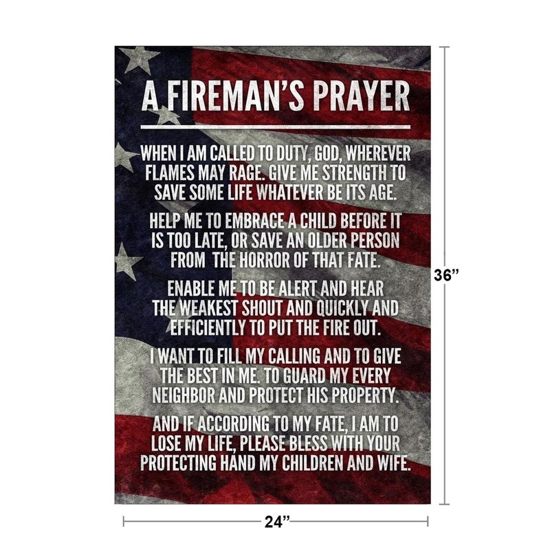 A Firemans Prayer American Flag Cool Wall Decor Art Print Poster 24x36 gallery