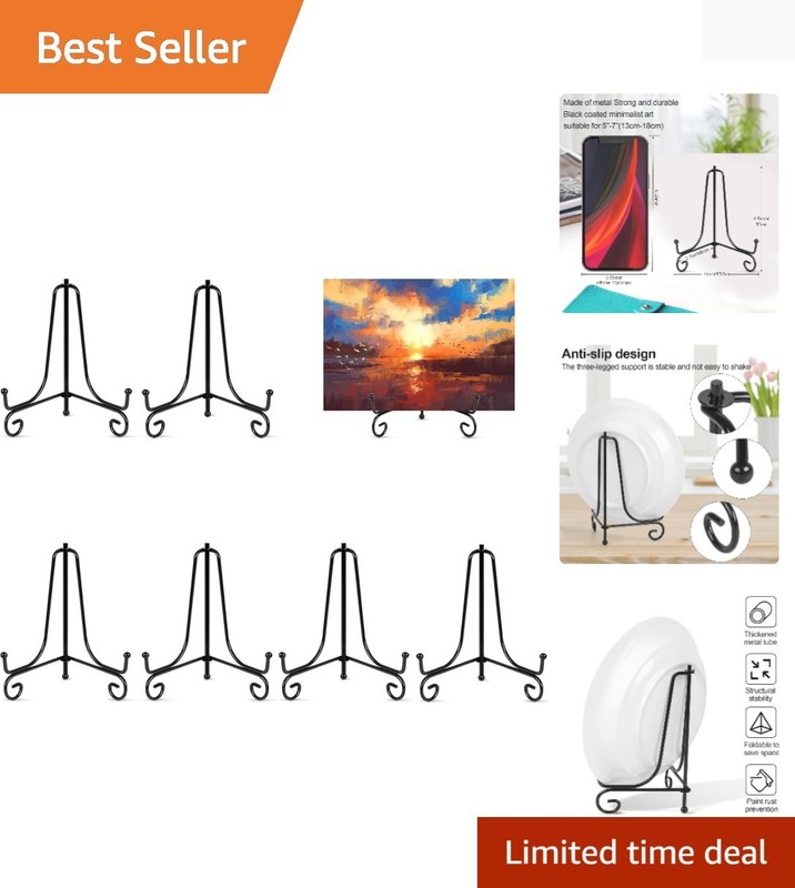 Versatile 6 Pack 5-Inch Iron Frame Holders – Space-Saving Design for Home Decor