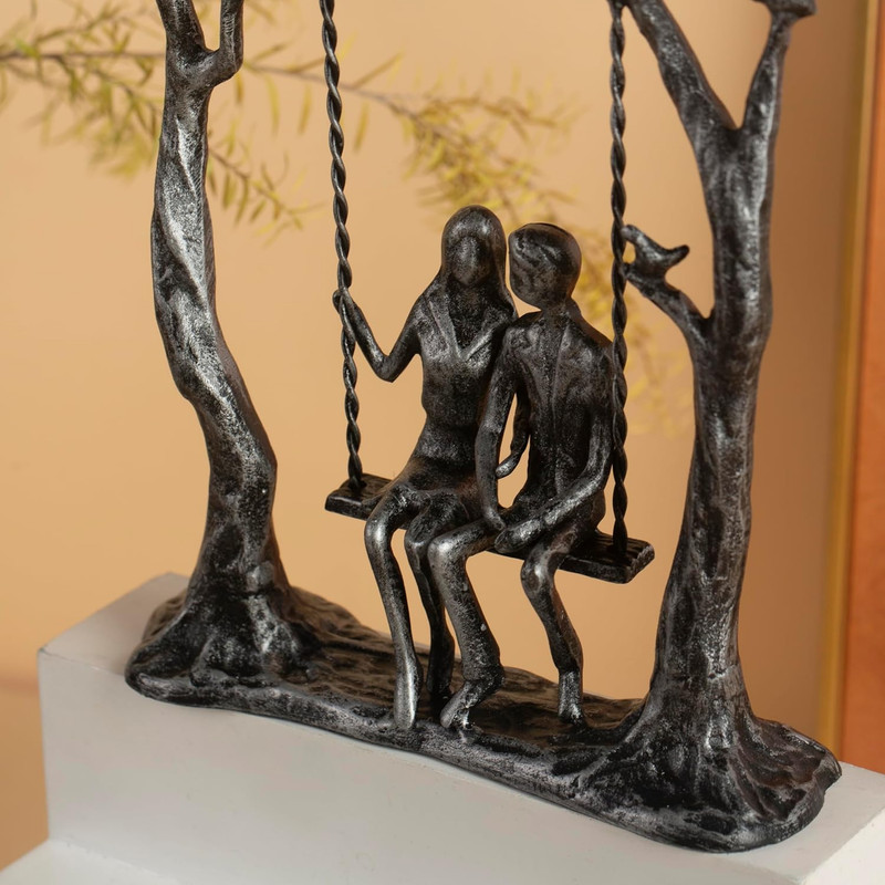 6th Anniversary Iron Sculpture - Romantic Handcrafted Couple Statue Gift gallery