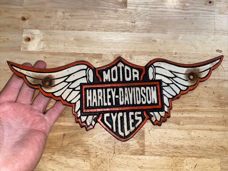 Harley Davidson Motorcycles Sign Plaque Cast Iron Home Office Work Garage Decor gallery